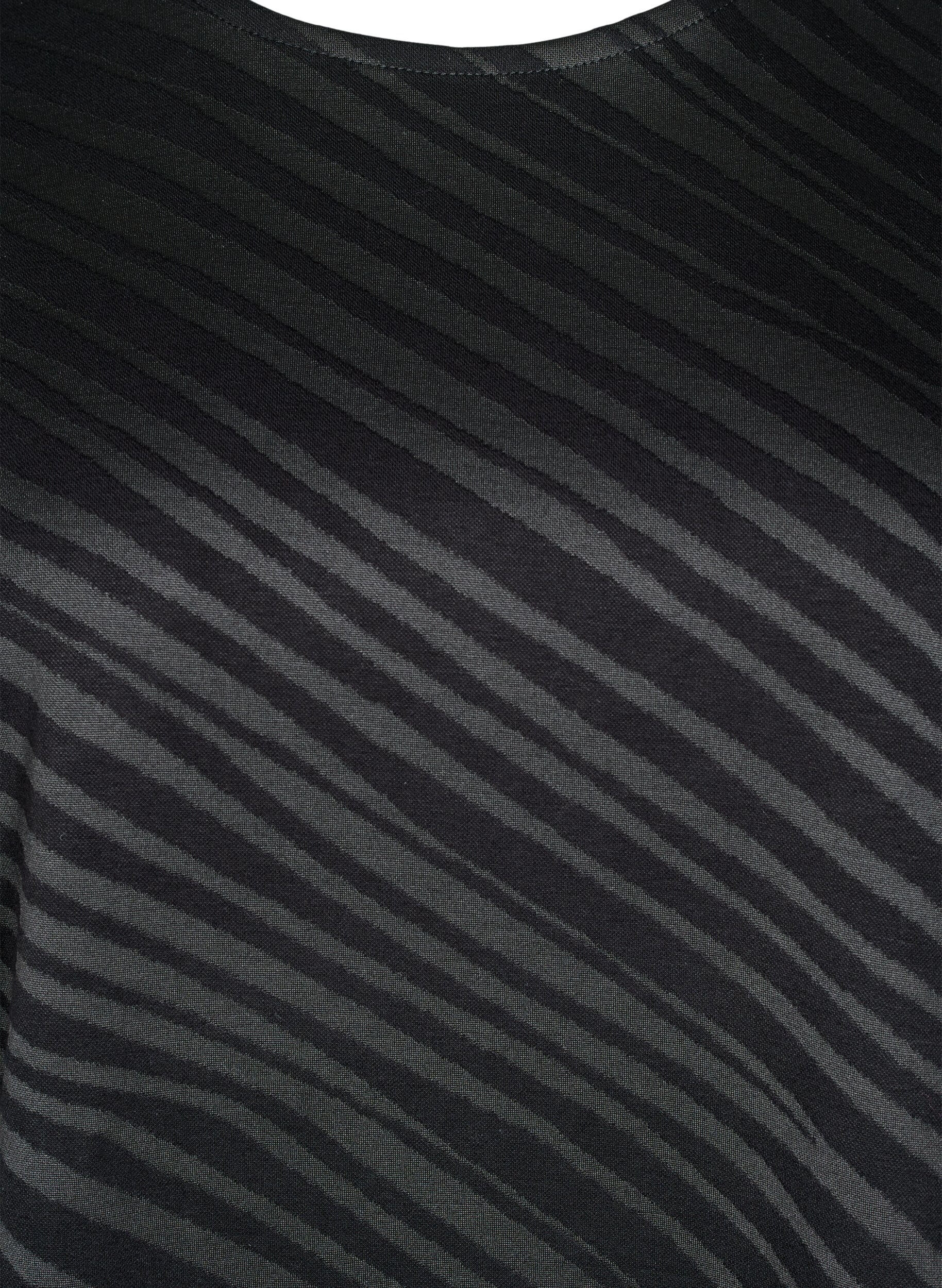 Zizzi Oversized blouse met patroon, Zwart, Packshot image number 2