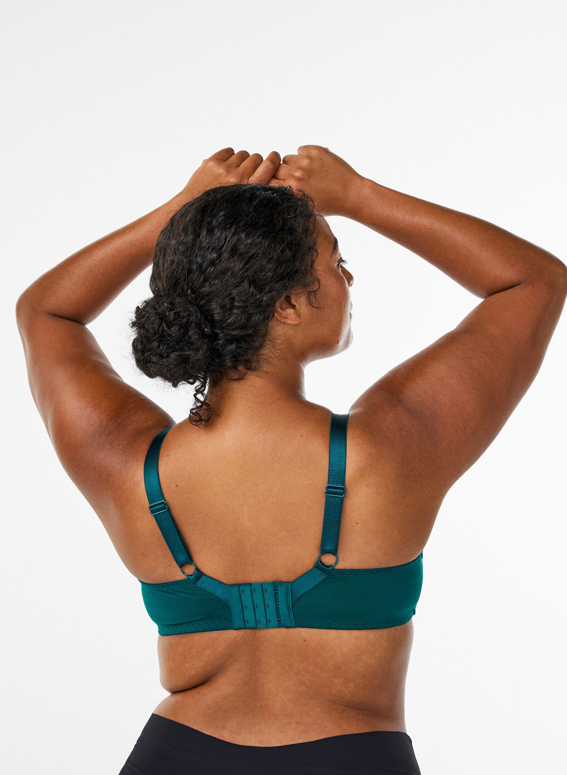 Zizzi Gewatteerde kanten beha met beugel, Groen, Model image number 2