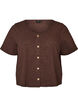 Katoenen blouse met structuur en knoopsluiting, Bruin, Packshot image number 0