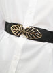 Elastische taille riem met gouden gesp, Black, Model image number 1