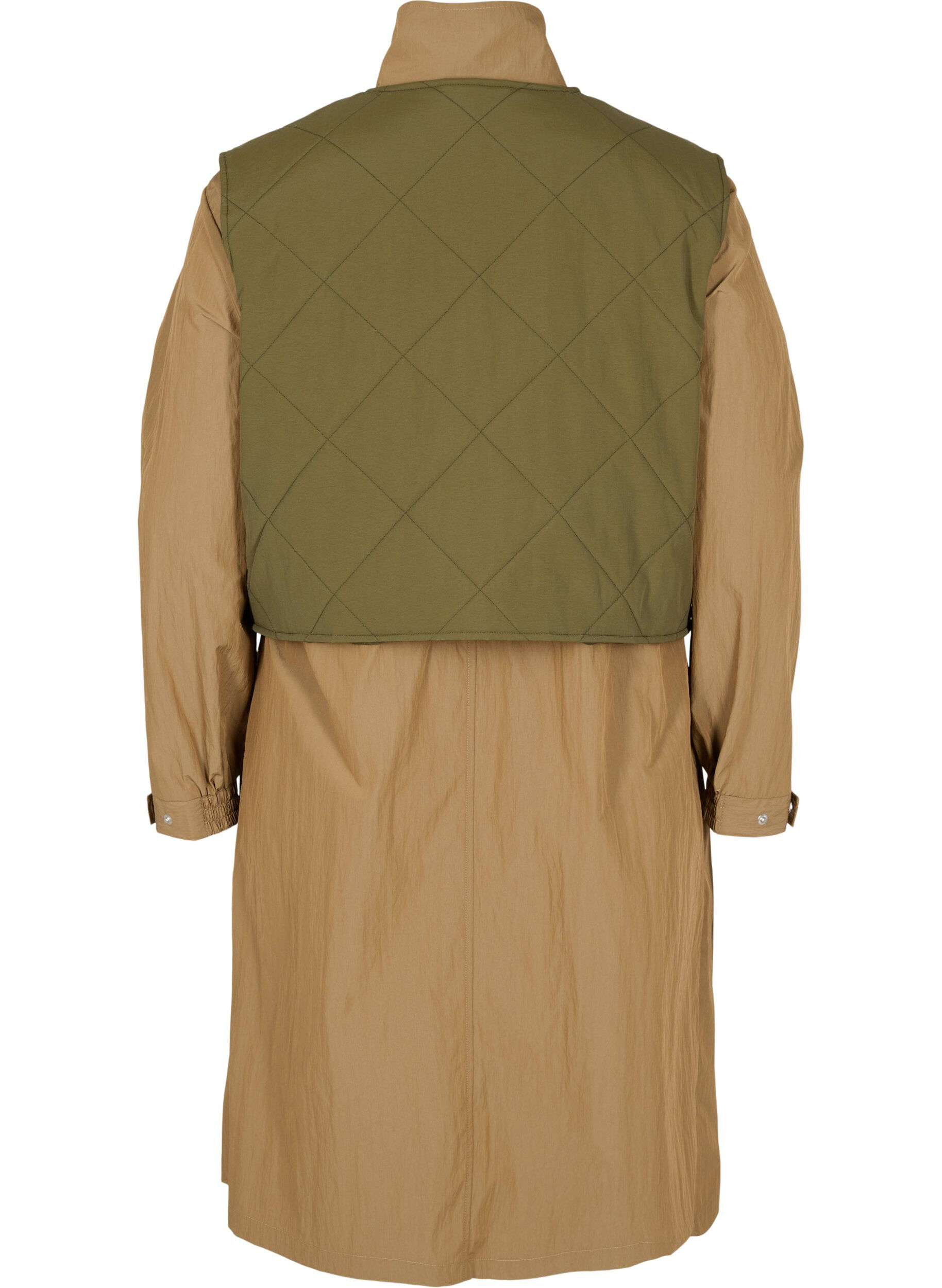 Zizzi Parka jas met afneembaar vest, Ermine w. Grape Leaf, Packshot image number 1