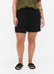 Losse viscose short met ribstructuur, Black, Model image number 2