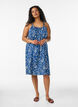 Jurk met middelhoge bandjes van biologisch katoen, Blauw, Model image number 1