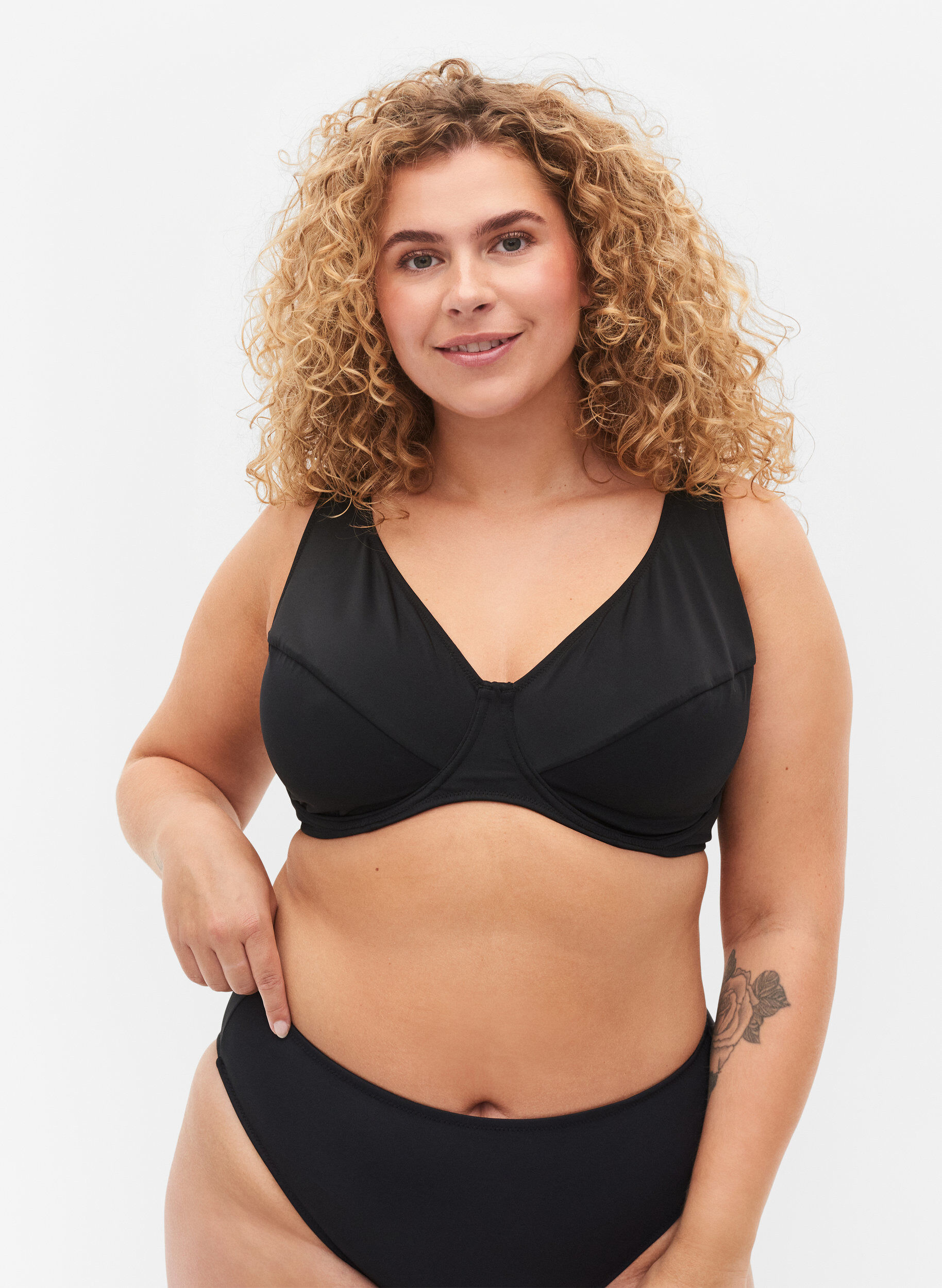 Zizzi Bikini beha met beugel, Black, Model image number 0