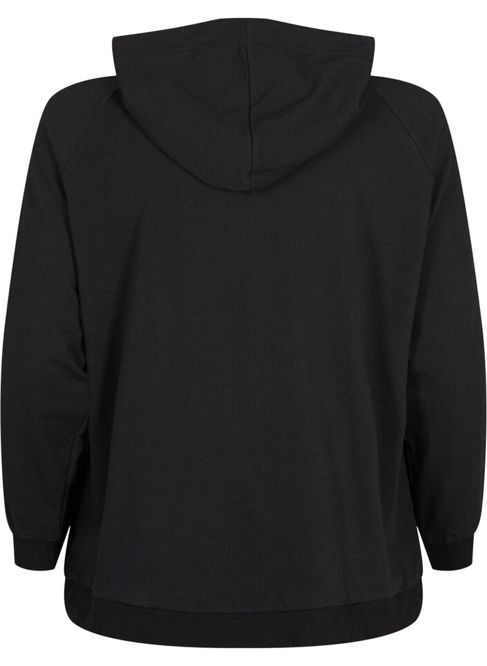 Sweatvest met capuchon en zakken, Zwart, Packshot image number 1