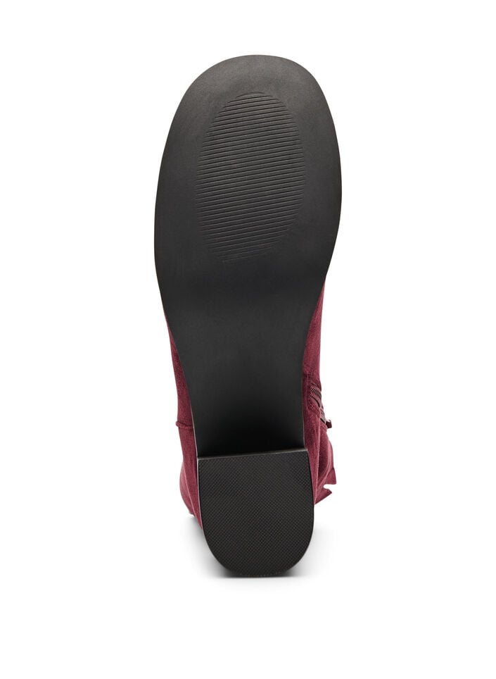 Wide fit - Enkellaars in imitatiesuède met een ronde neus, Rood, Packshot