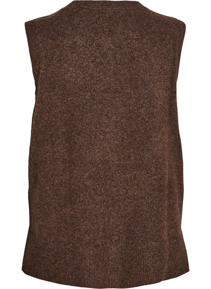 Gebreid vest met geribbelde randen, Groen, Packshot image number 1