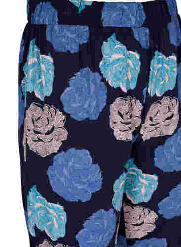 Katoenen pyjama broek met bloemenprint, Blue Flower, Packshot image number 2
