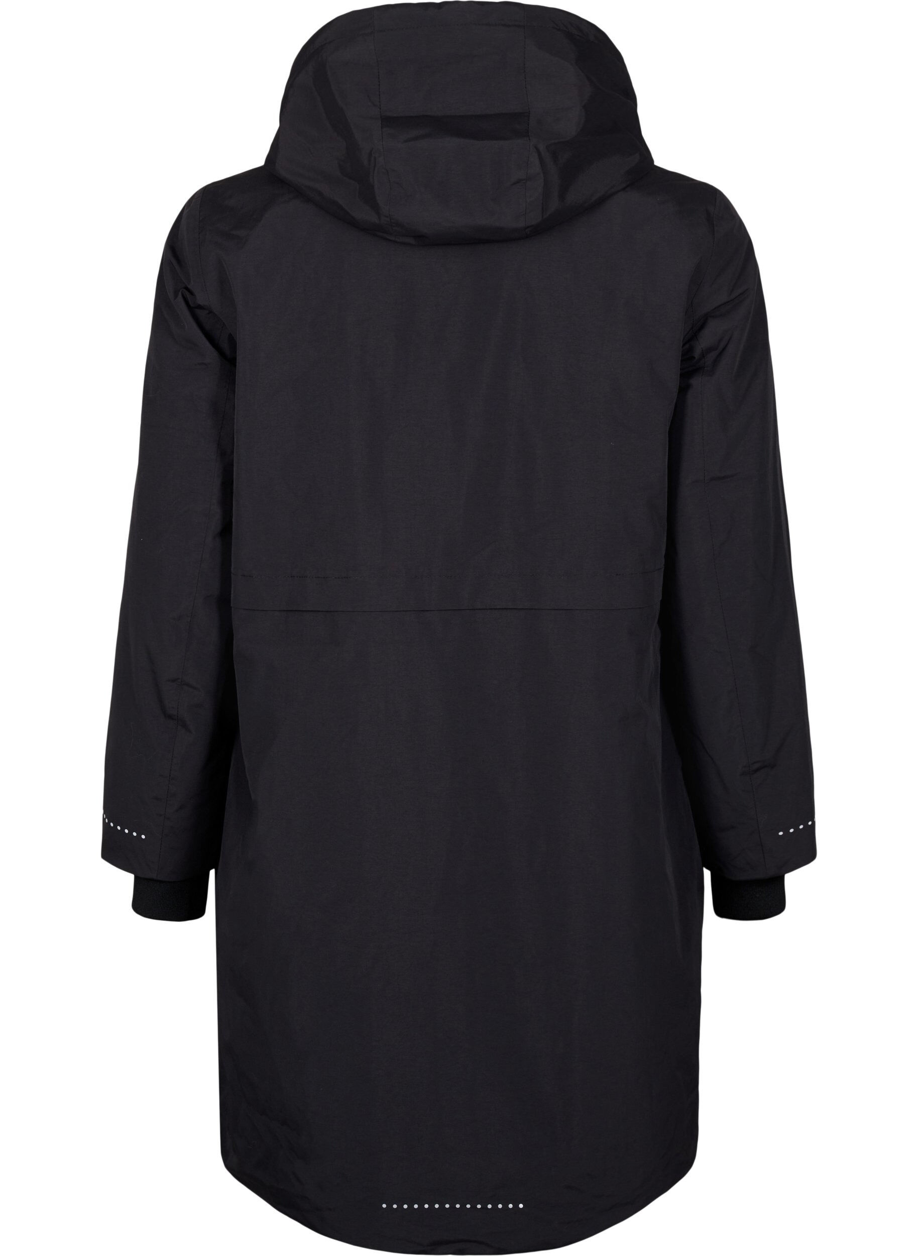 Zizzi Functionele parka met reflecterende details, Black, Packshot image number 1