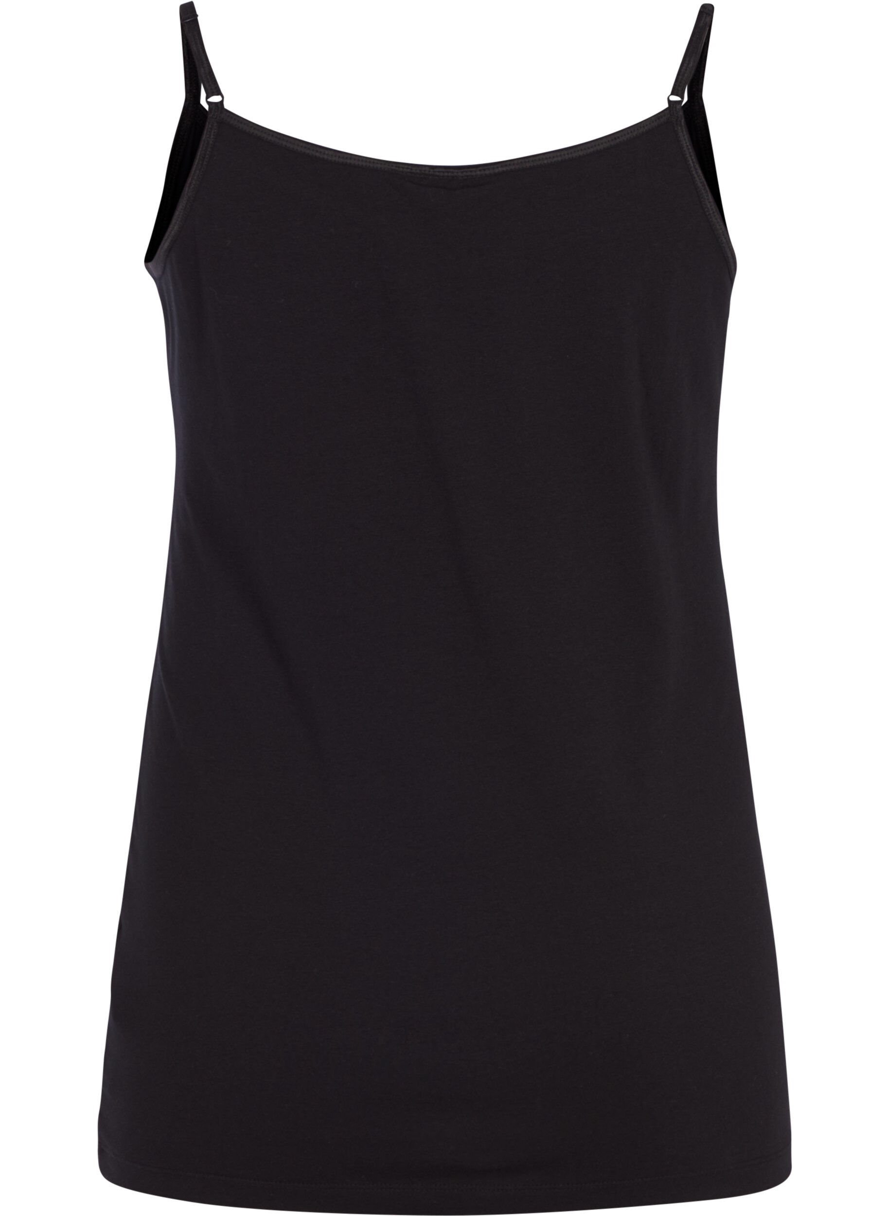 Zizzi Basic top met dunne bandjes, Black, Packshot image number 1