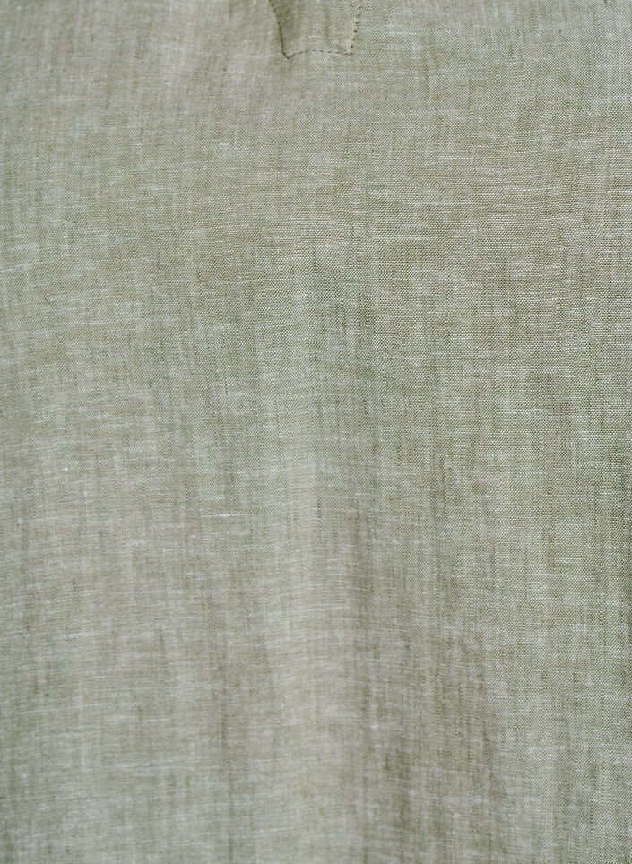 Blouse in linnen en viscose met mouwen 1/2, Groen, Packshot image number 2