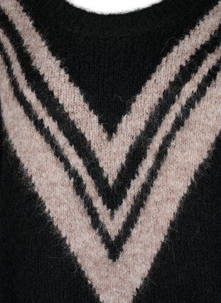 Gebreide trui met gestreept detail, Black Comb, Packshot image number 2