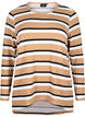 Gestreepte blouse met lange mouwen, Zwart, Packshot image number 0