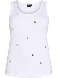 Nauwsluitende top met motief, Wit