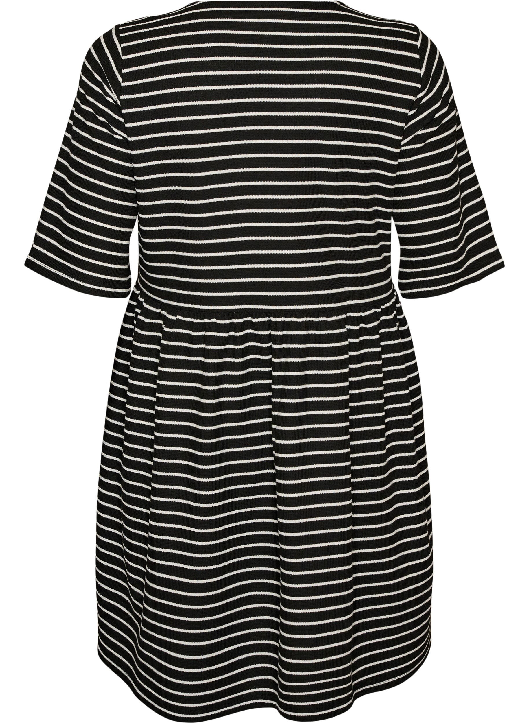 ZizziJurk met een geribde textuur en een empirelijn, Wit, Packshot image number 1