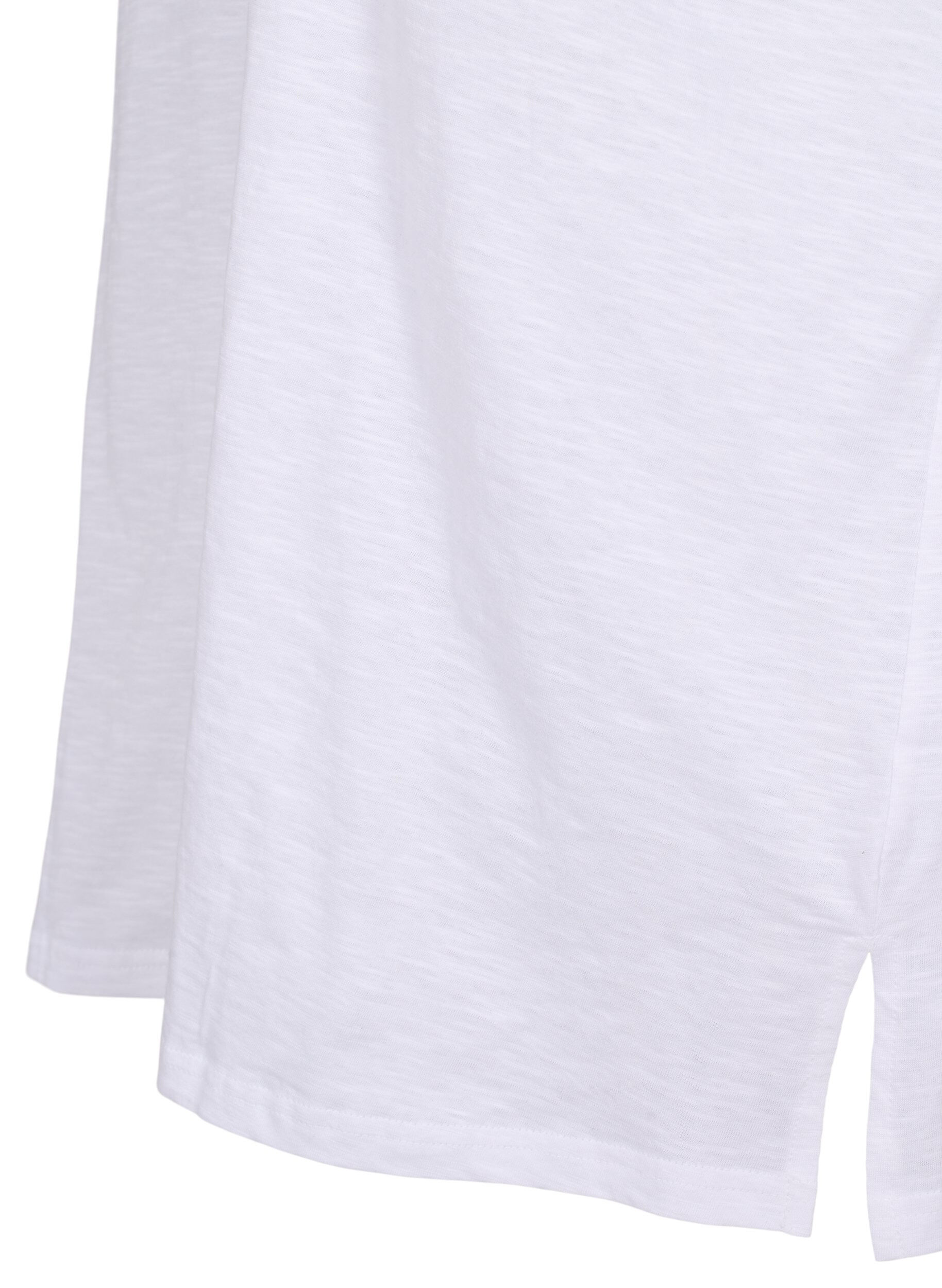 Zizzi Effen kleur oversized v-hals t-shirt, Wit, Packshot image number 3