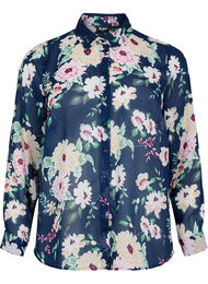 FLASH - Shirt met lange mouwen en bloemenprint, Navy Flower