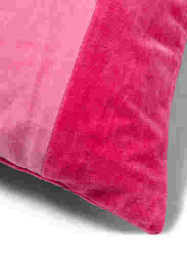 Gestreept velours kussenhoes, Fandango Pink Comb, Packshot image number 2