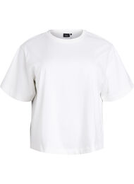 Boxy katoenen T-shirt, Wit