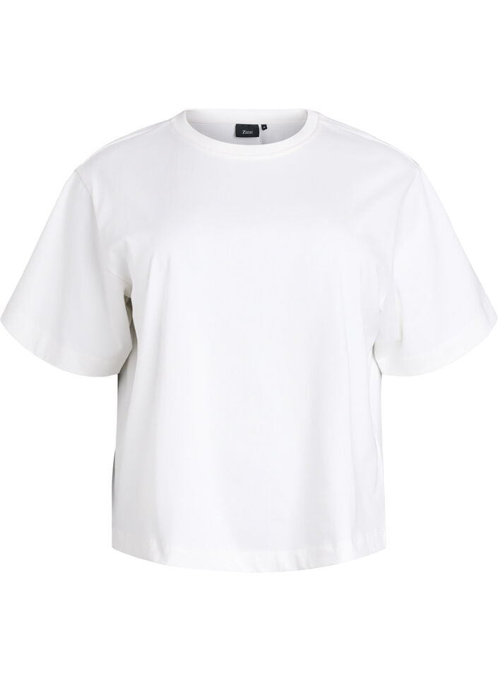 Boxy katoenen T-shirt, Wit, Packshot image number 0