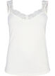 Top van viscose met kanten rand, Vanille, Packshot image number 0