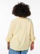 Linnen en viscose shirt met 3/4 mouwen, Geel, Model image number 2