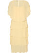 Maxi jurk met ruches en afneembare cape, Geel, Packshot image number 1