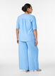 Losse broek met elastische tailleband en zakken, Blauw, Model image number 1