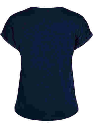 T-shirt met korte mouwen van katoenmix, Navy Blazer, Packshot image number 1