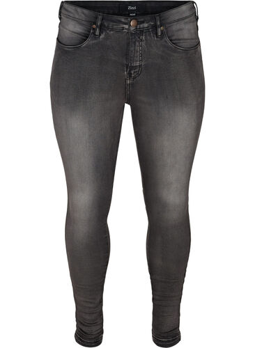 Super slim Amy jeans met hoge taille, Dark Grey Denim, Packshot image number 0