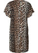 Jurk met V-hals van viscose, Bruin, Packshot image number 1
