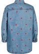Losse denim shirt met geborduurde lippen, Light Blue Kiss, Packshot image number 1