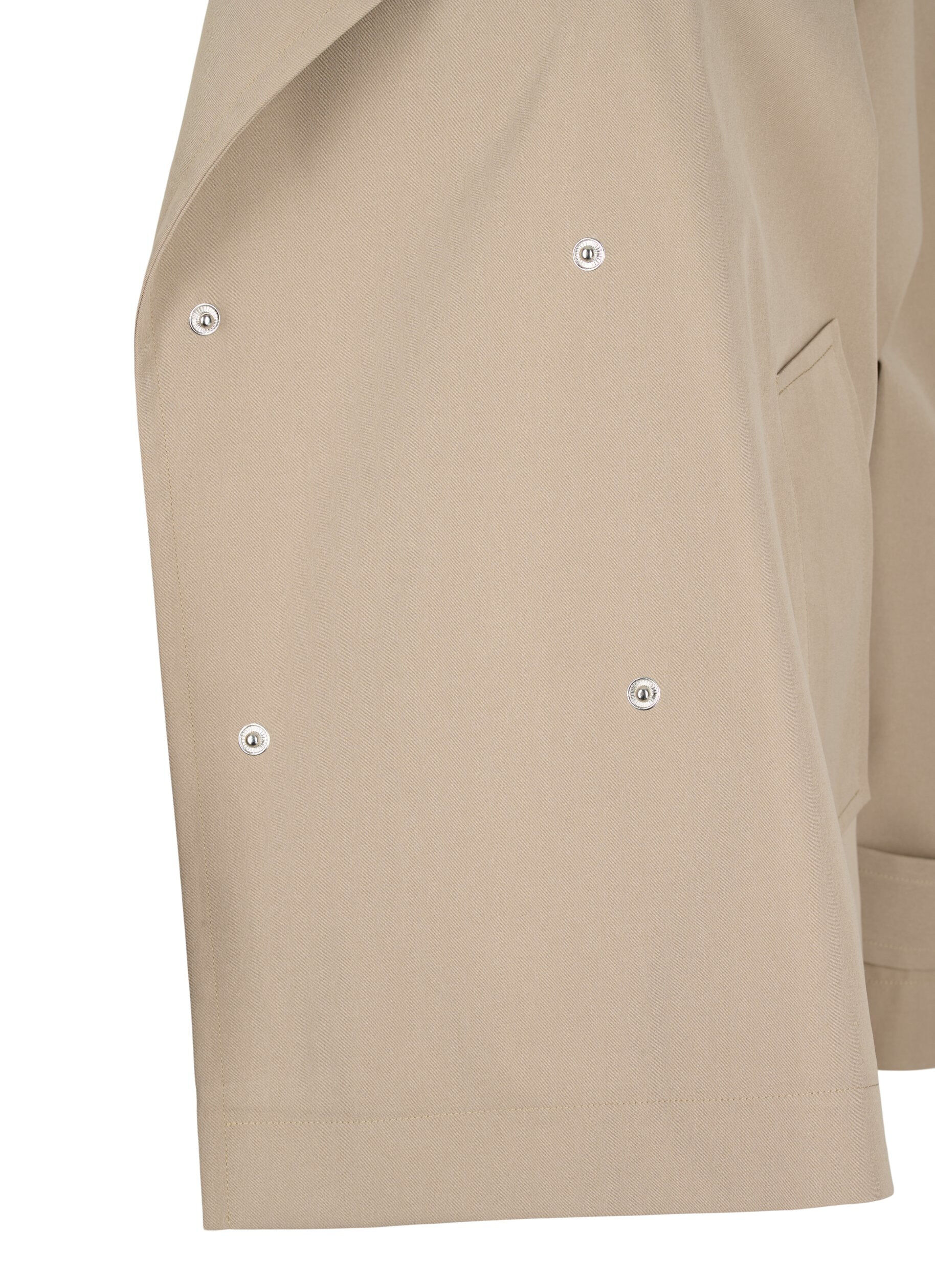 Zizzi Korte trenchcoat met drukknoopsluiting, Coriander, Packshot image number 4