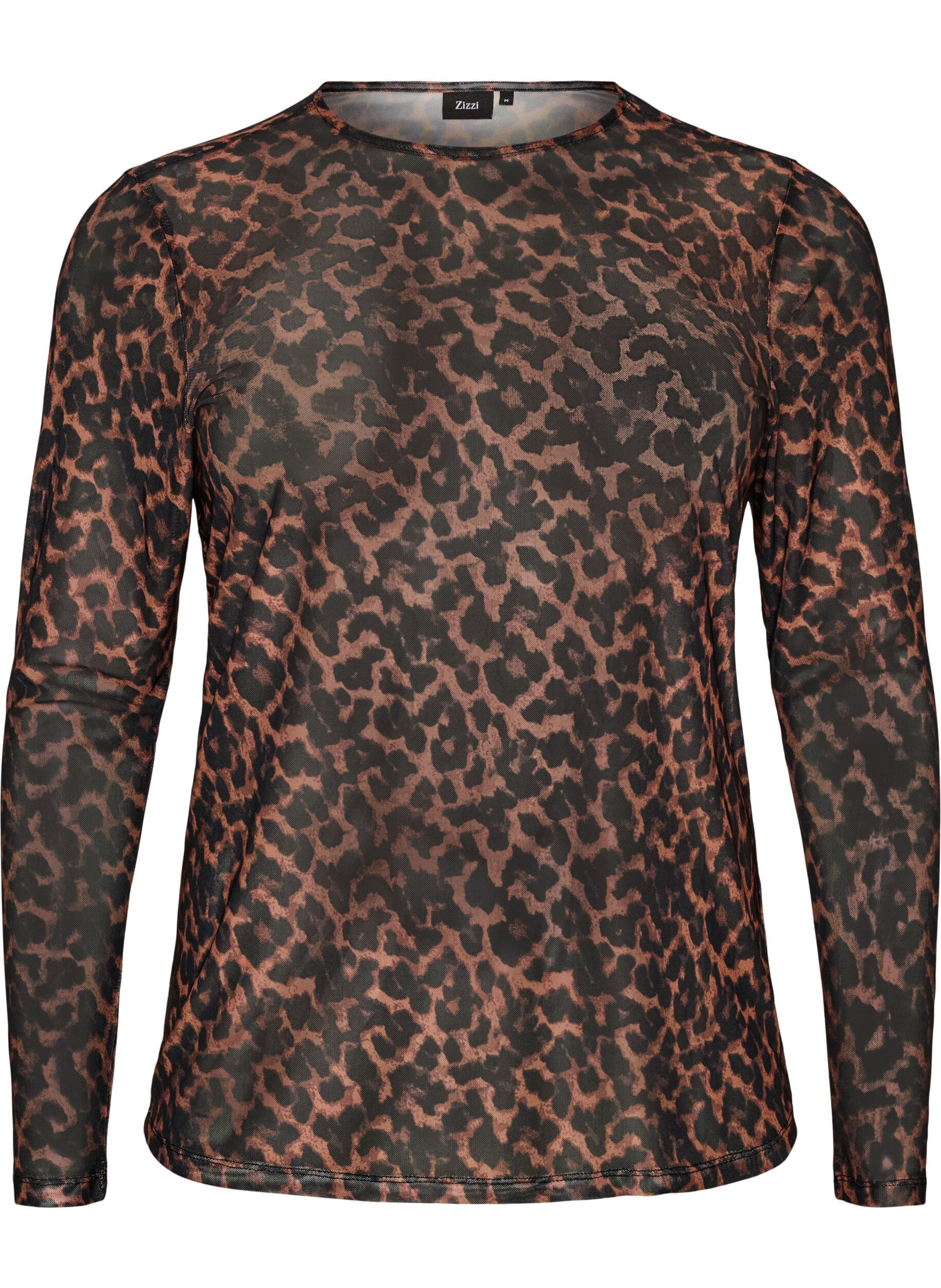 Mesh blouse met print
