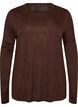 Blouse met lange mouwen van wol en viscose, Bruin, Packshot image number 0