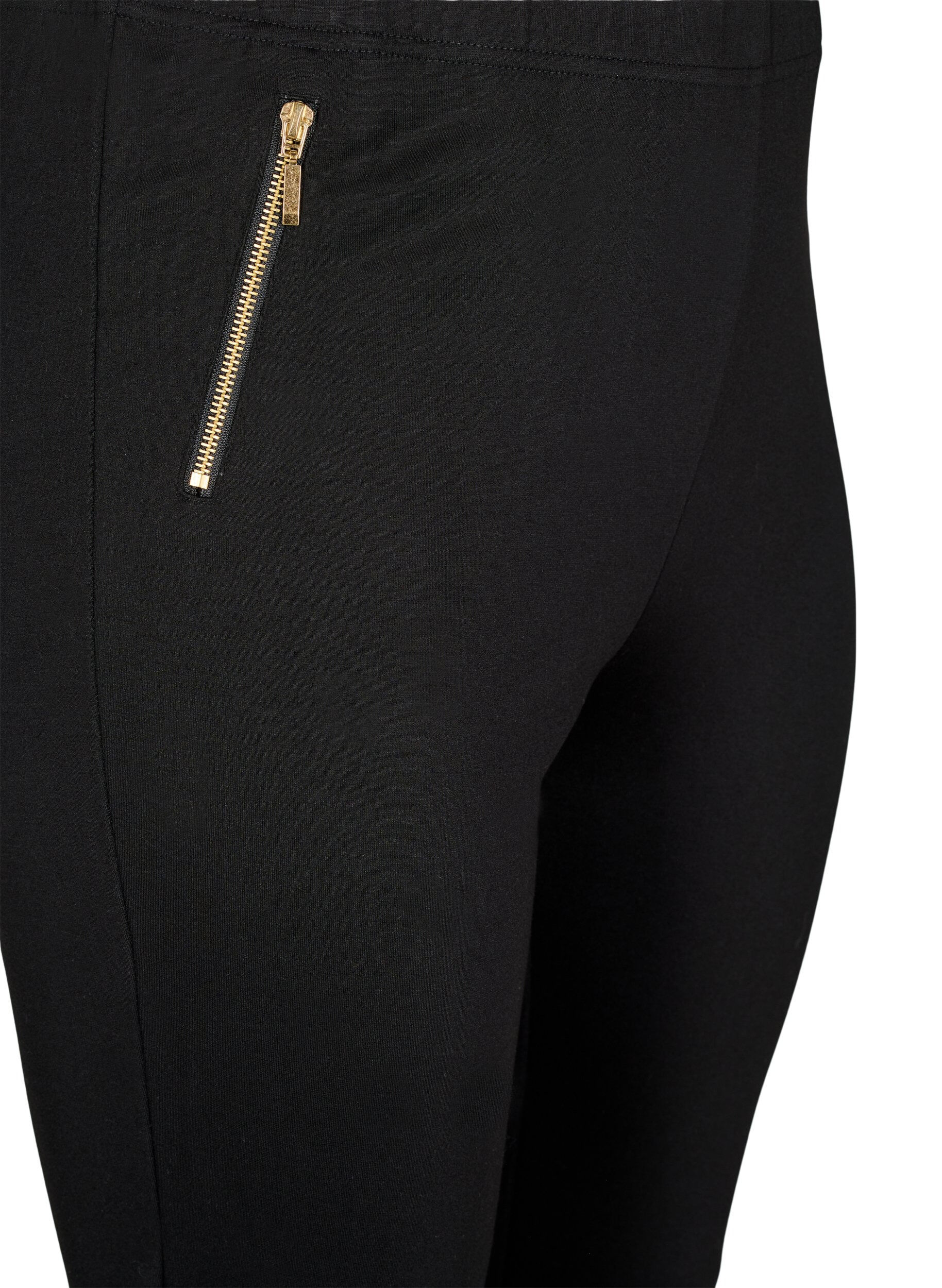 Zizzi Viscose legging met ritssluiting detail, Zwart, Packshot image number 2