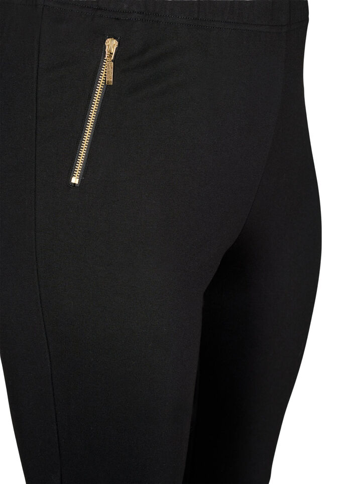 Viscose legging met ritssluiting detail, Zwart, Packshot image number 2