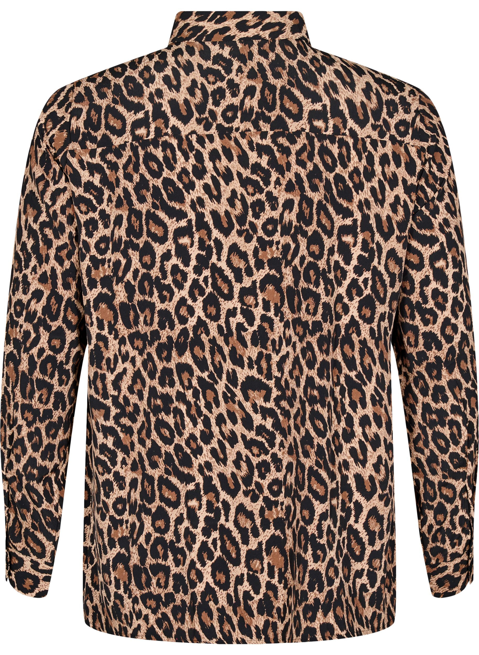 Zizzi Shirt met luipaardprint, Bruin, Packshot image number 1
