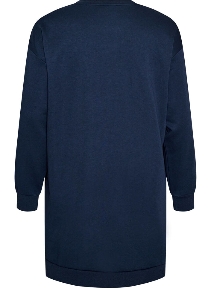 Losse sweatshirtjurk met zakken, Blauw, Packshot image number 1