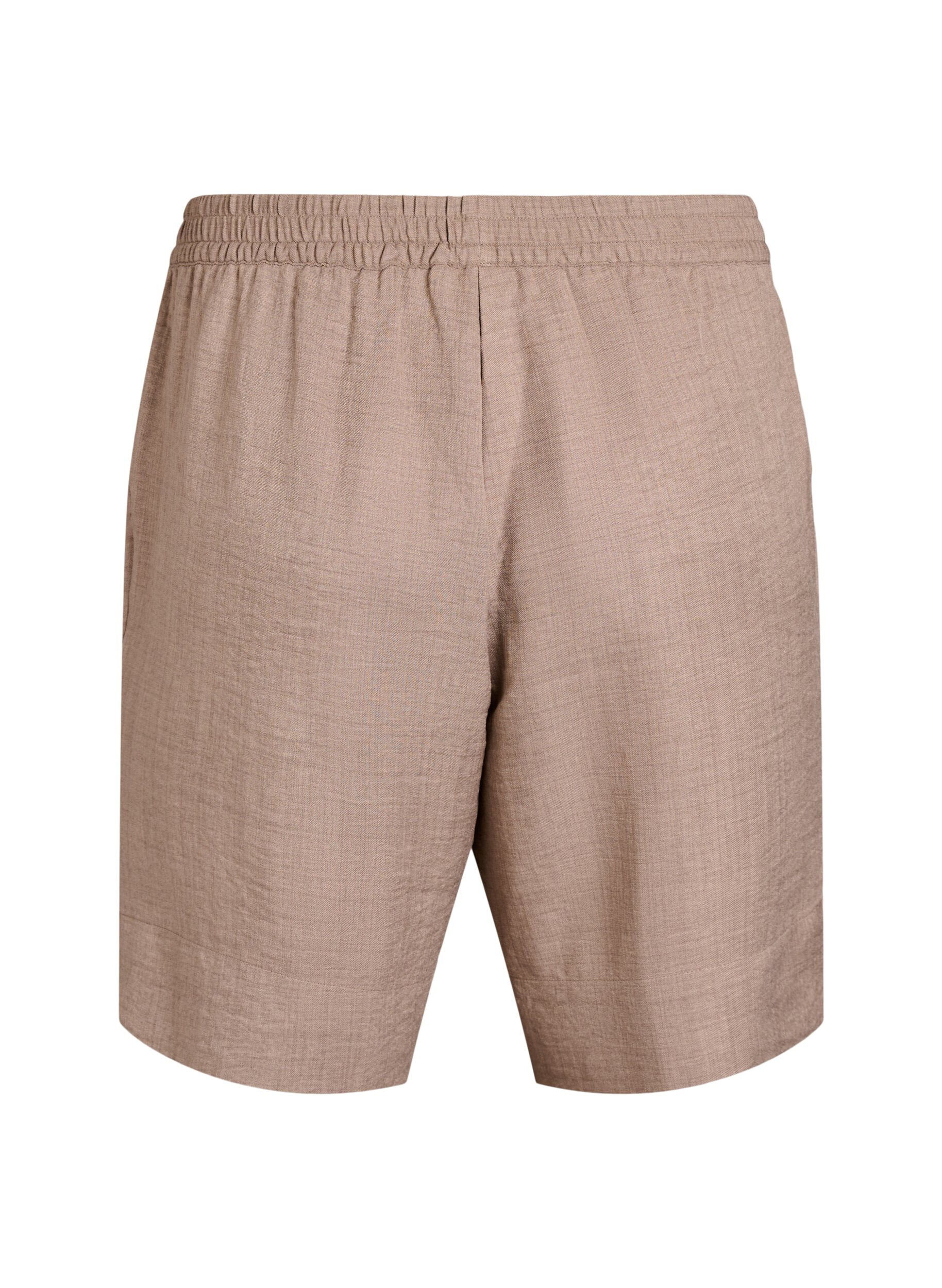 ZizziKorte broek met zakken en hoge taille, Bruin, Packshot image number 1