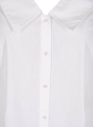 Lange, katoenen blouse met grote kraag, Bright White, Packshot image number 2