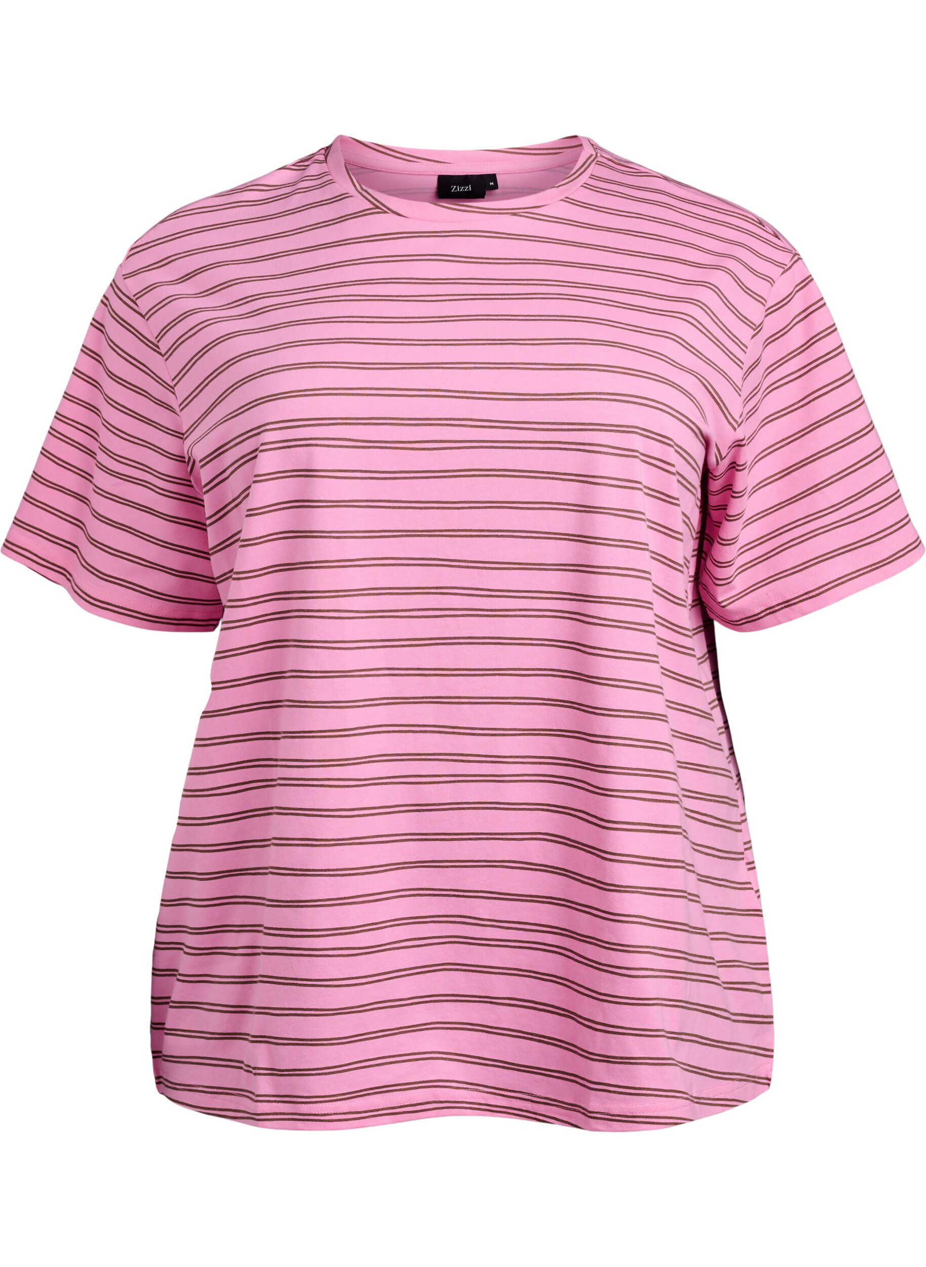 Zizzi Gestreepte T-shirt, Roze, Packshot image number 0