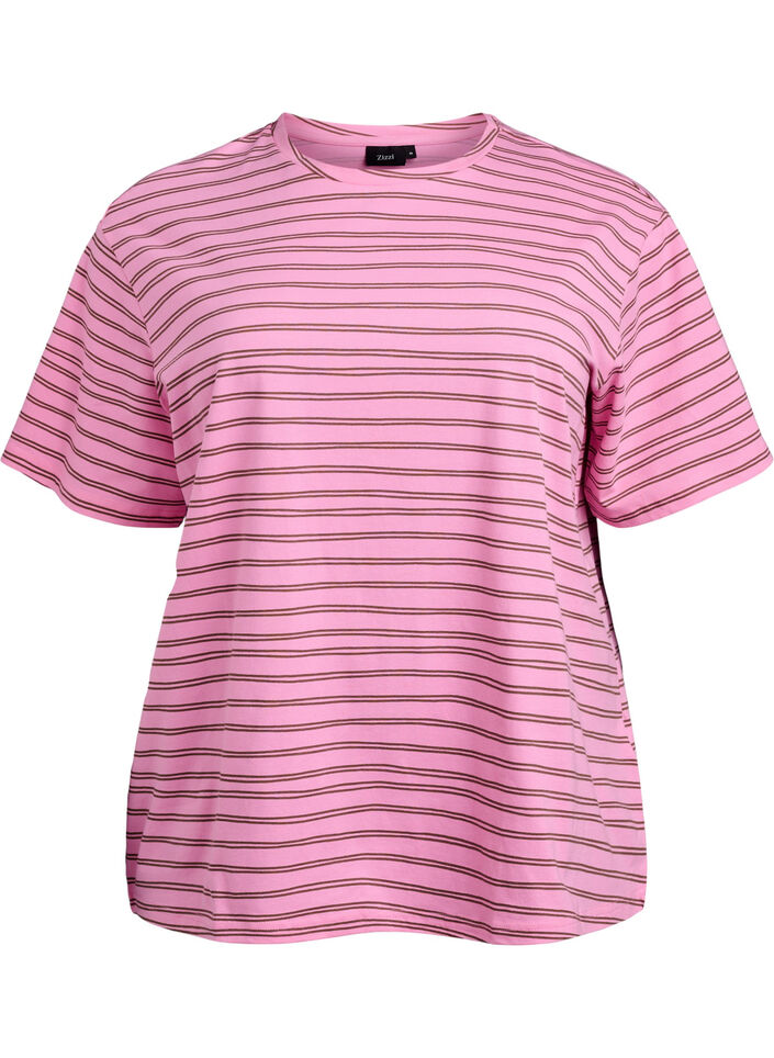 Gestreepte T-shirt, Roze, Packshot image number 0