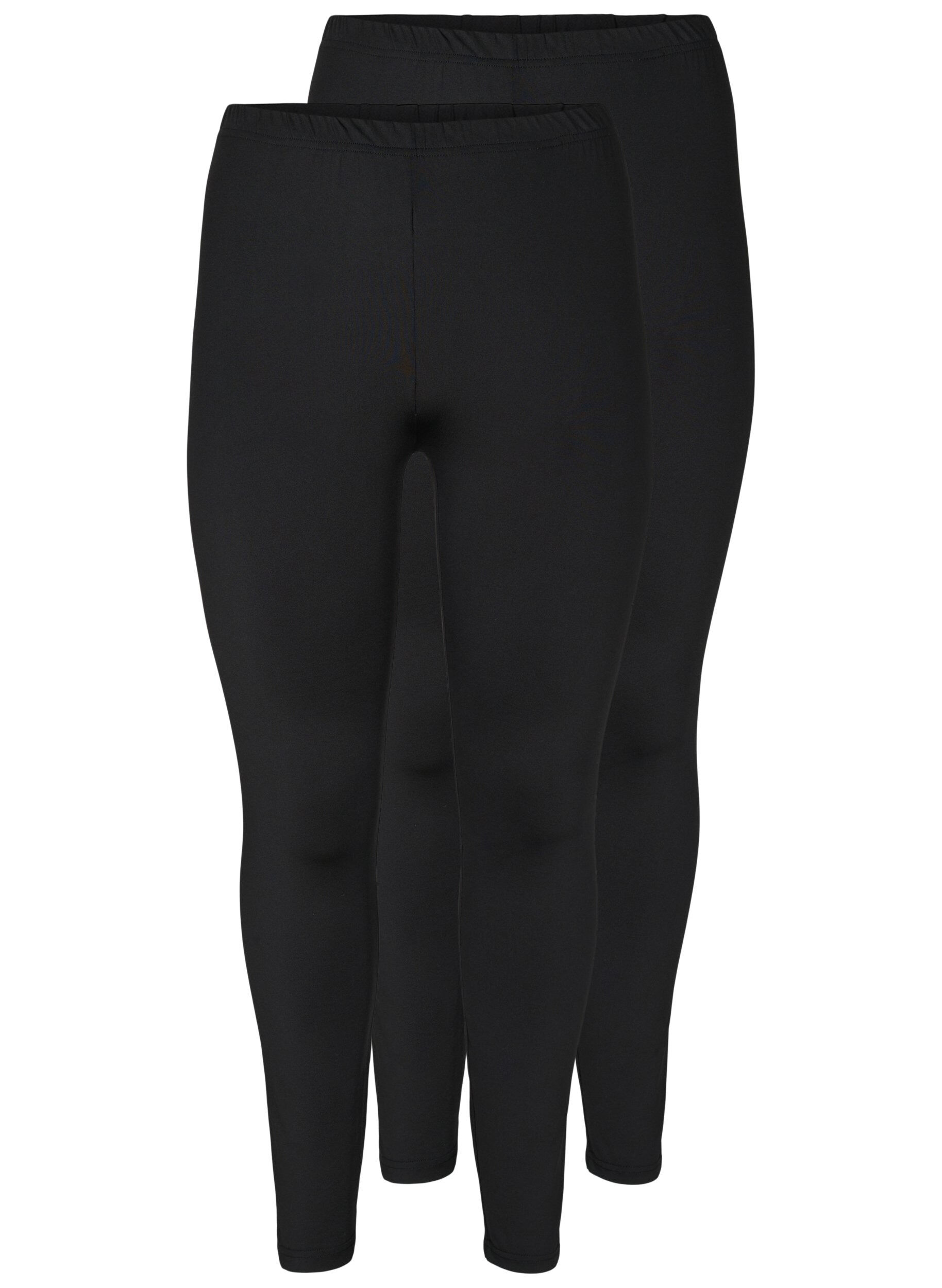 Zizzi 2-pack basis leggings, Black, Packshot image number 0
