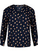 FLASH - Blouse met lange mouwen en print, Blue Double Dot, Packshot image number 0