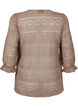 Blouse met gatenpatroon en 3/4 mouwen, Bruin, Packshot image number 1