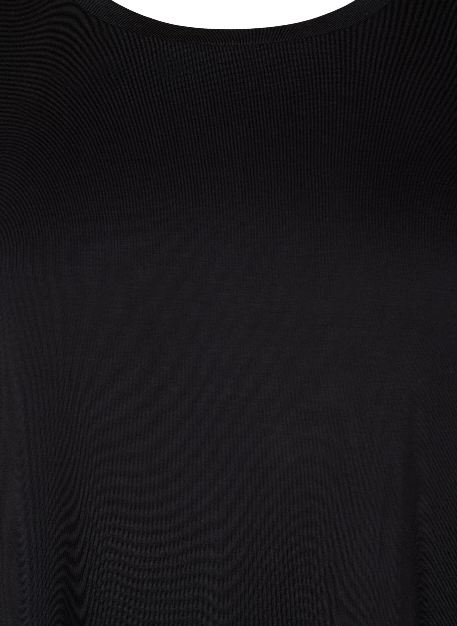 Zizzi T-shirt van Tencel &trade; Modal met ronde hals, Zwart, Packshot image number 2