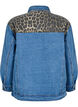 Denim shirt met luipaardprint details, Blauw, Packshot image number 1