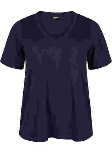 	 FLASH - 2-pack v-hals t-shirts, Navy Blazer/Black, Packshot image number 2