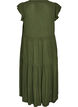 Midi jurk van viscose met ruches mouwen, Groen, Packshot image number 1